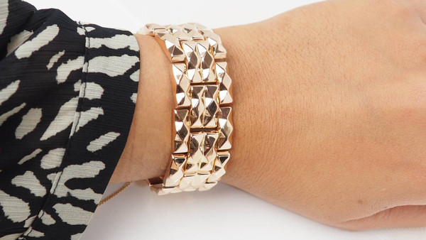 40er-Jahre-Panzerarmband in Roségold