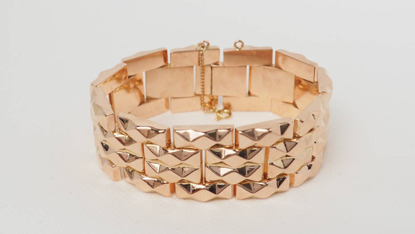 40er-Jahre-Panzerarmband in Roségold