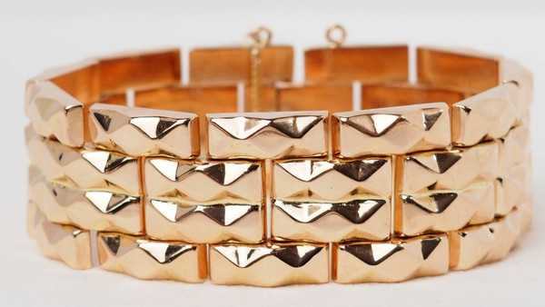 40er-Jahre-Panzerarmband in Roségold