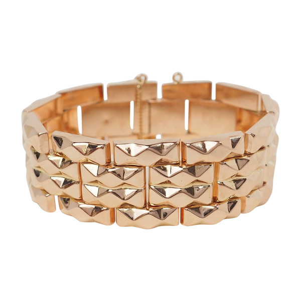 40er-Jahre-Panzerarmband in Roségold