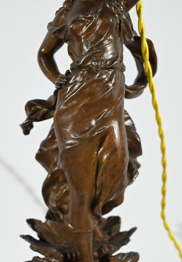 Lampe en Régule « Amphitrite », signée Ch.Lévy  - Fin XIXe