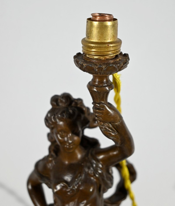 Lampe en Régule « Amphitrite », signée Ch.Lévy  - Fin XIXe