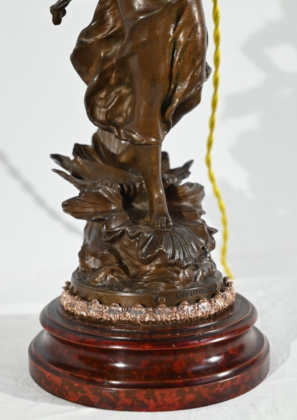 Lampe en Régule « Amphitrite », signée Ch.Lévy  - Fin XIXe