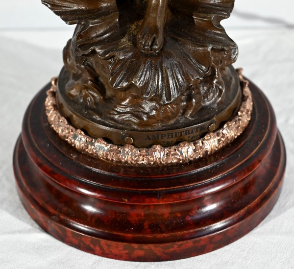 Lampe en Régule « Amphitrite », signée Ch.Lévy  - Fin XIXe