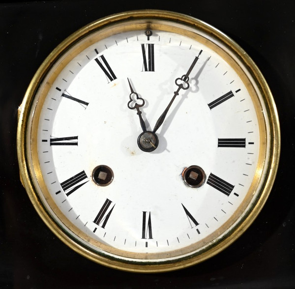 Marble and Bronze Clock “The Flute Player” - Mid-19th Century