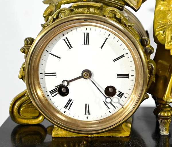 Denis Papin Clock in Gold Regulate and Marble – Early 20th Century