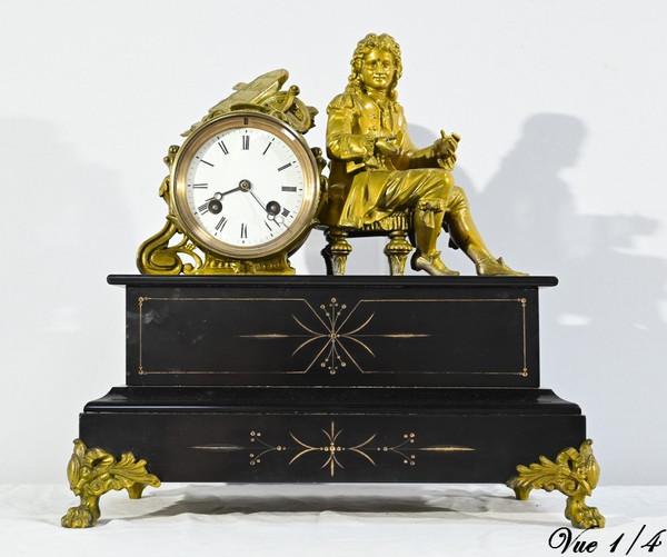 Denis Papin Clock in Gold Regulate and Marble – Early 20th Century