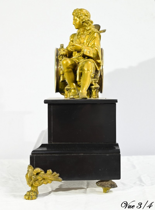Denis Papin Clock in Gold Regulate and Marble – Early 20th Century