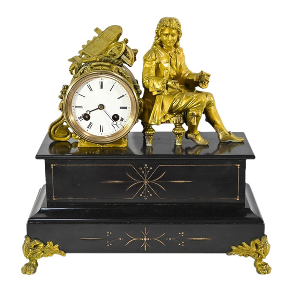 Denis Papin Clock in Gold Regulate and Marble – Early 20th Century