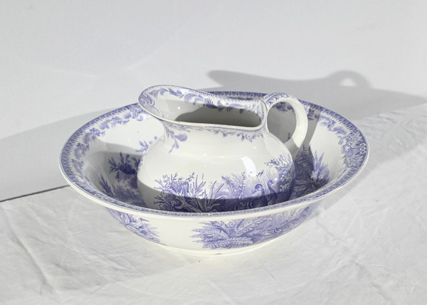 Set da toilette in ceramica Sarreguemines, collezione Duck – Fine XIX secolo