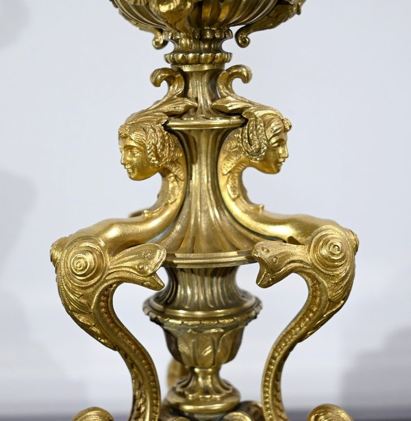 Coppia di Candelabri in Bronzo Dorato, Periodo Restauro – Inizio XIX Secolo