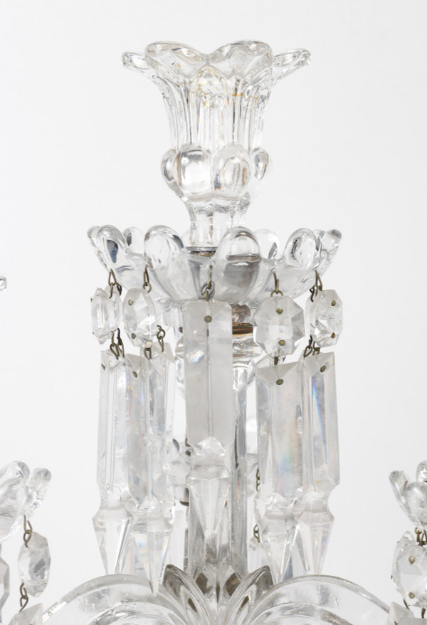 A pair of late 19th century Baccarat crystal candelabra