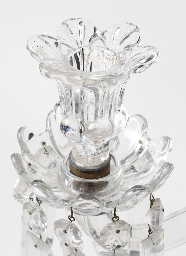 A pair of late 19th century Baccarat crystal candelabra