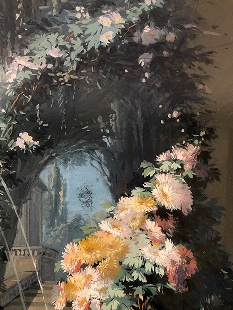 Augusto Bertrix. Coppia di gouaches incorniciate sotto vetro datate 1854