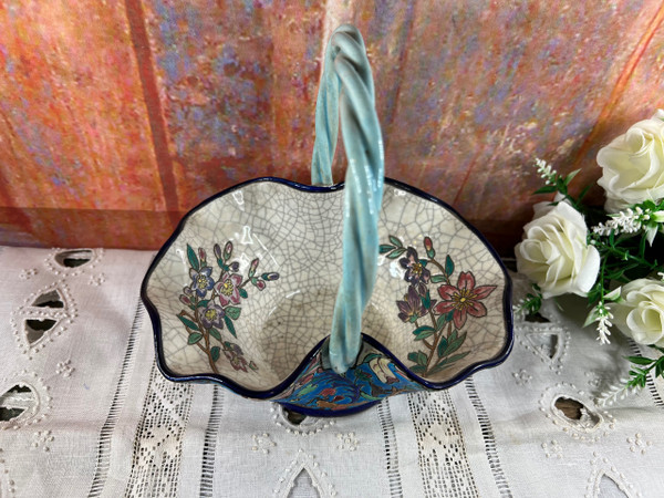 Panier coupe en émaux de Longwy