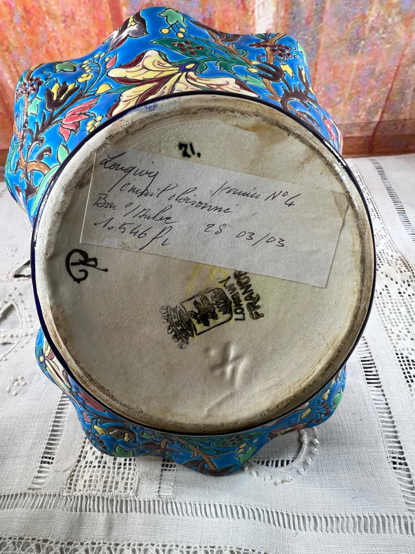 Panier coupe en émaux de Longwy