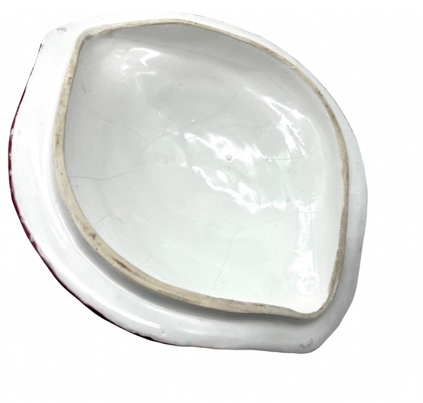 Ancienne soupière terrine barbotine poire faience de l'est Strasbourg
