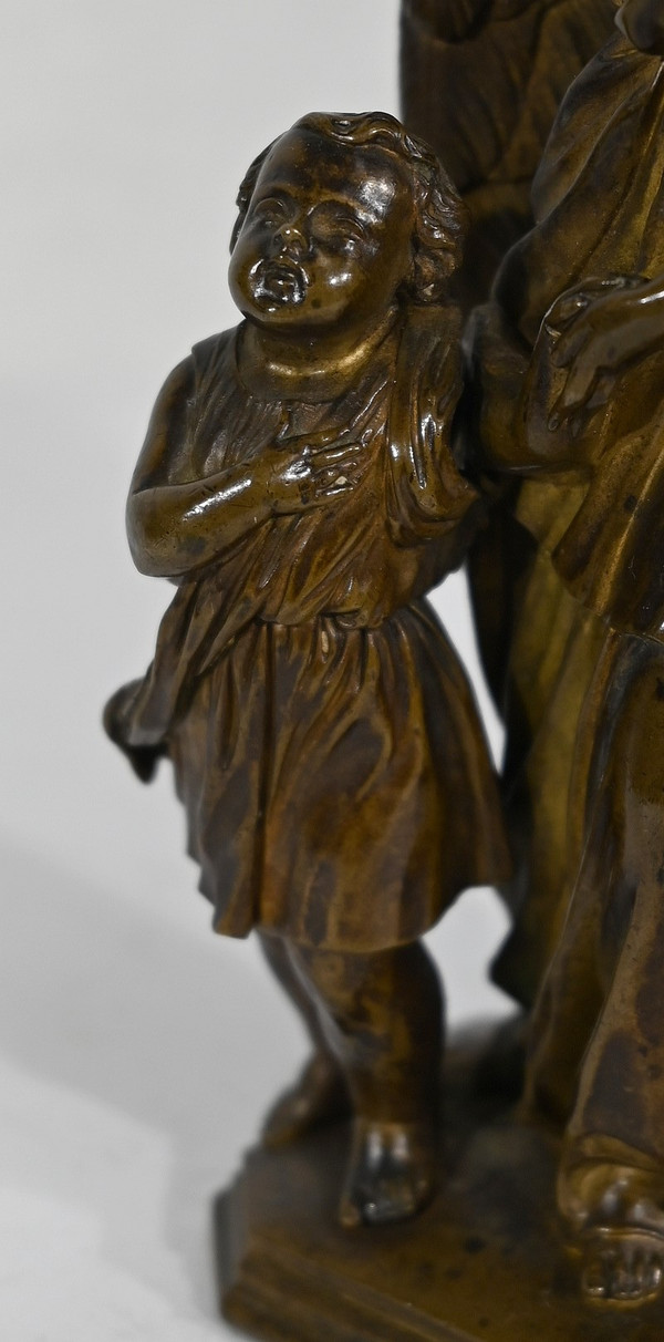 Bronzo patinato, “Bambino condotto da un angelo” – 1900
