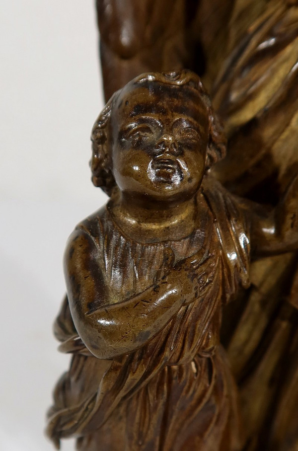 Bronzo patinato, “Bambino condotto da un angelo” – 1900