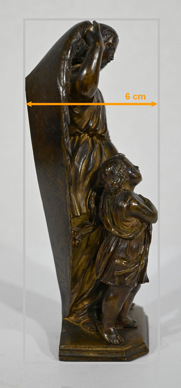 Bronzo patinato, “Bambino condotto da un angelo” – 1900