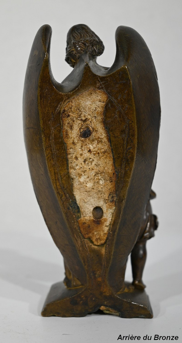 Bronzo patinato, “Bambino condotto da un angelo” – 1900