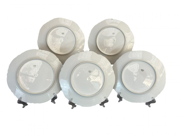 Set of Havilland porcelain plates decorated with women