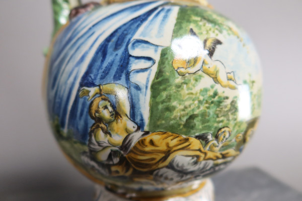 Set Of Three Earthenware Signed Gaetano Battaglia XIX