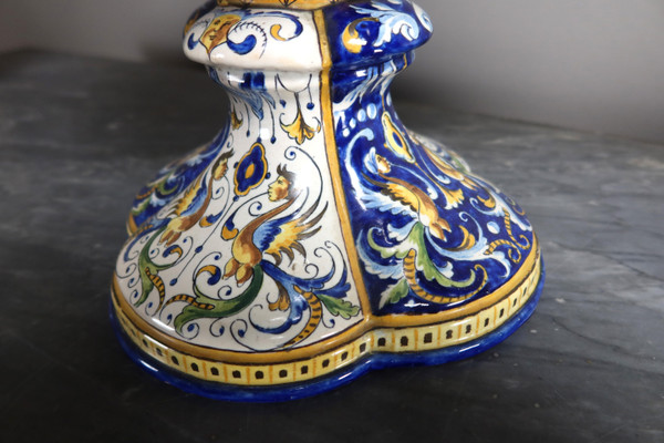 Set Of Three Earthenware Signed Gaetano Battaglia XIX