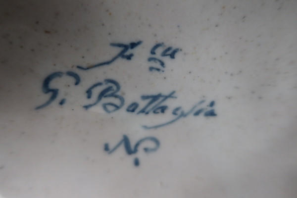 Set Of Three Earthenware Signed Gaetano Battaglia XIX