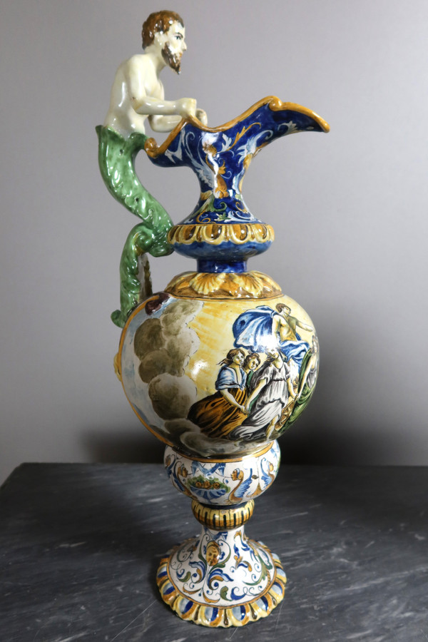 Set Of Three Earthenware Signed Gaetano Battaglia XIX