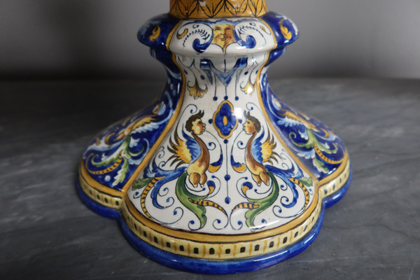 Set Of Three Earthenware Signed Gaetano Battaglia XIX