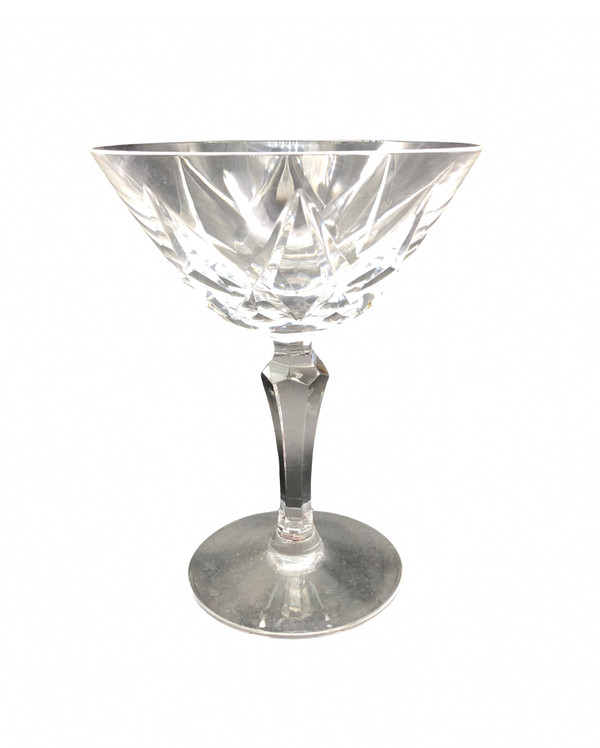5 Saint Louis crystal champagne glasses, Ardèche model