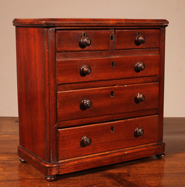 19th Century Mahogany Miniature Chest Of Drawers