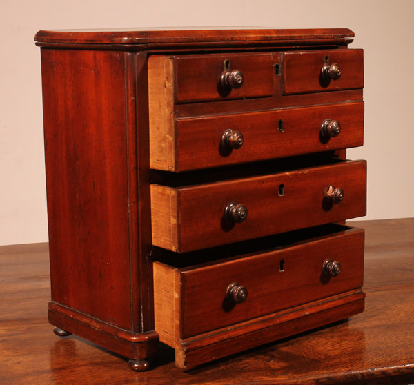 19th Century Mahogany Miniature Chest Of Drawers