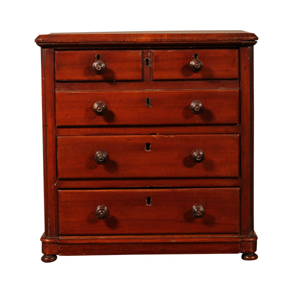 19th Century Mahogany Miniature Chest Of Drawers