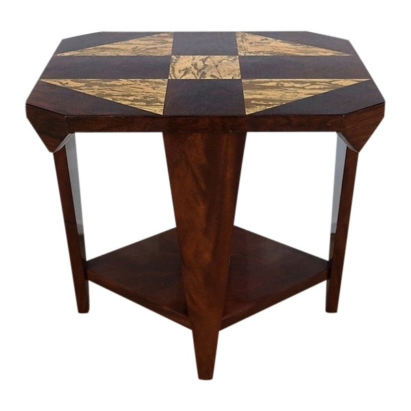 Mahogany and Rosewood Pedestal Table, Art Deco – 1940