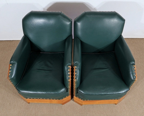 Pair of Art Deco Armchairs in Solid Cherry – 1st part of the 20th century