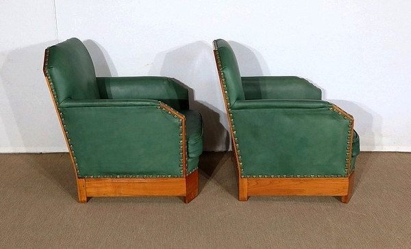 Paire de Fauteuils Art Déco en Merisier massif – 1ère partie du XXe