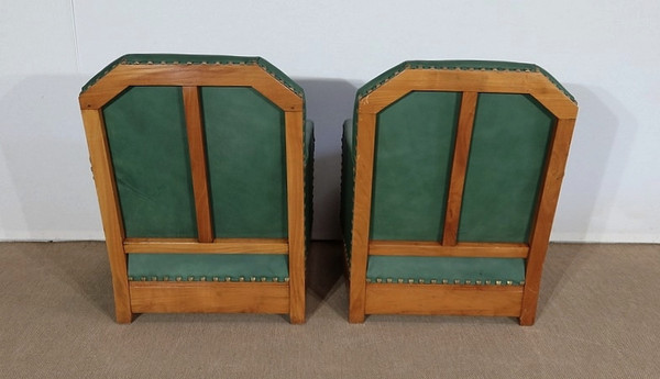 Paire de Fauteuils Art Déco en Merisier massif – 1ère partie du XXe