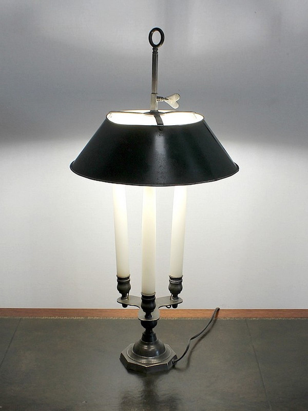 Rara lampada in bronzo, spirito Bouillotte – Inizio XX secolo
