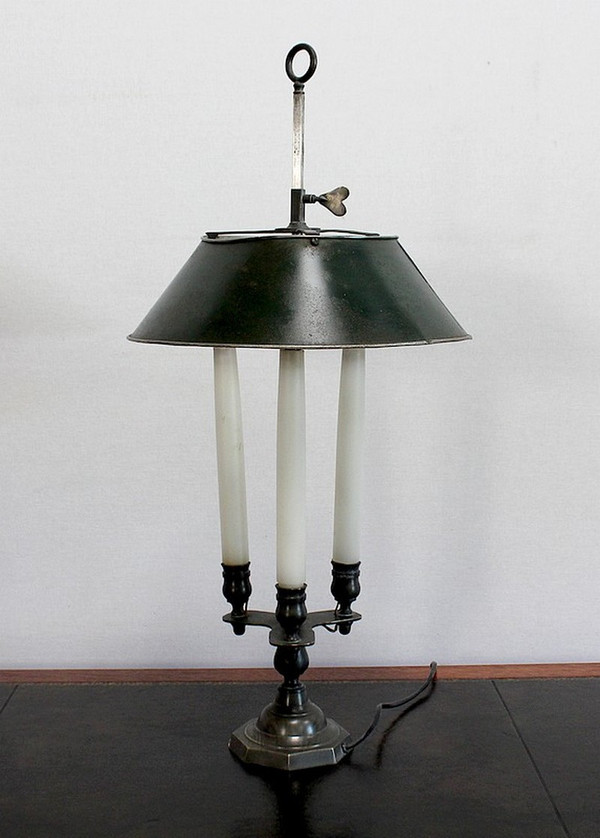 Rara lampada in bronzo, spirito Bouillotte – Inizio XX secolo