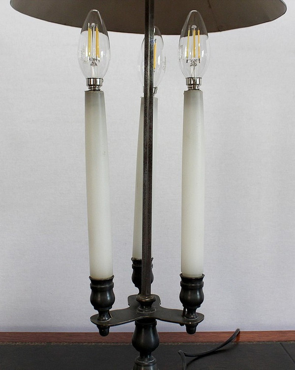 Rara lampada in bronzo, spirito Bouillotte – Inizio XX secolo