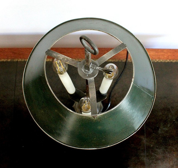 Rara lampada in bronzo, spirito Bouillotte – Inizio XX secolo