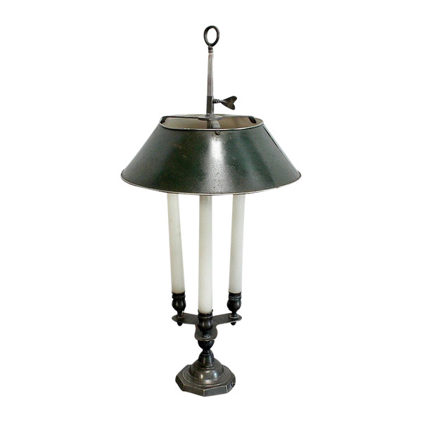 Rara lampada in bronzo, spirito Bouillotte – Inizio XX secolo
