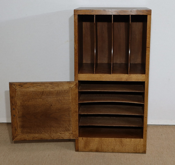 Kleiner Aktenschrank aus massiver Eiche – 1950