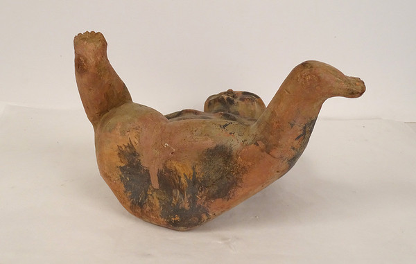 Präkolumbianische Skulptur Olmekenfigur Las Bocas Mexiko Terrakotta