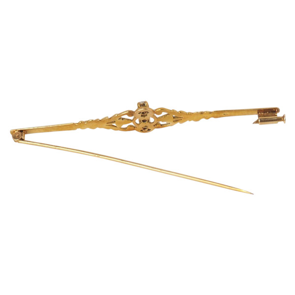 Spilla Barrette In Oro Giallo E Diamanti