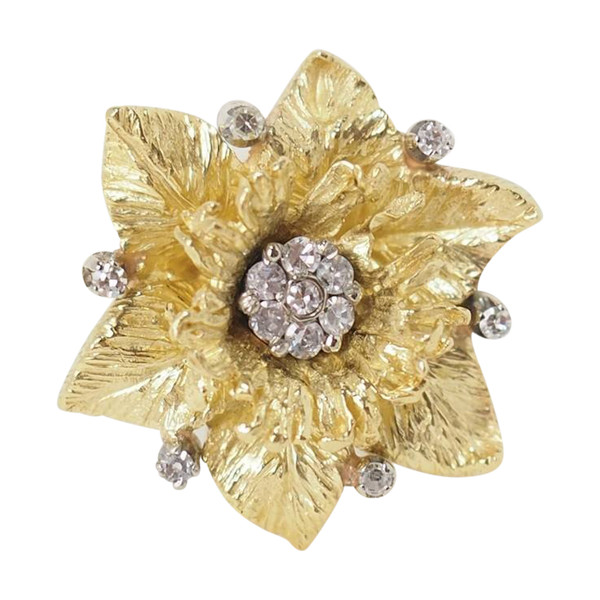 Anello vintage in oro giallo e diamanti