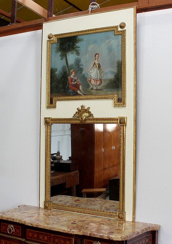 Large Trumeau Mirror, Louis XVI style - 2nd half of the 19th century