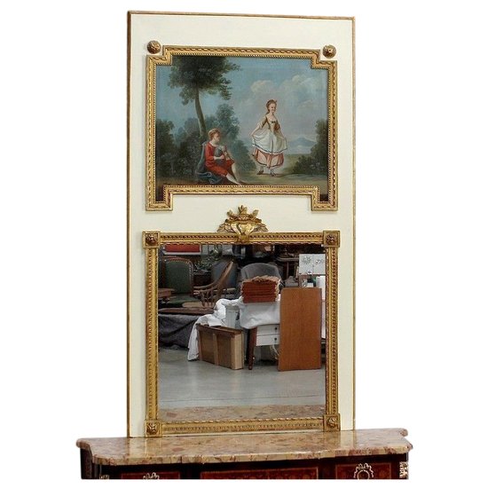 Large Trumeau Mirror, Louis XVI style - 2nd half of the 19th century